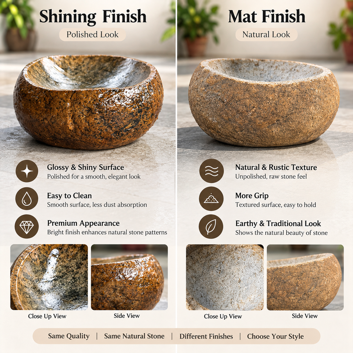 Vastu bowl - River Stone bowl (assorted size)