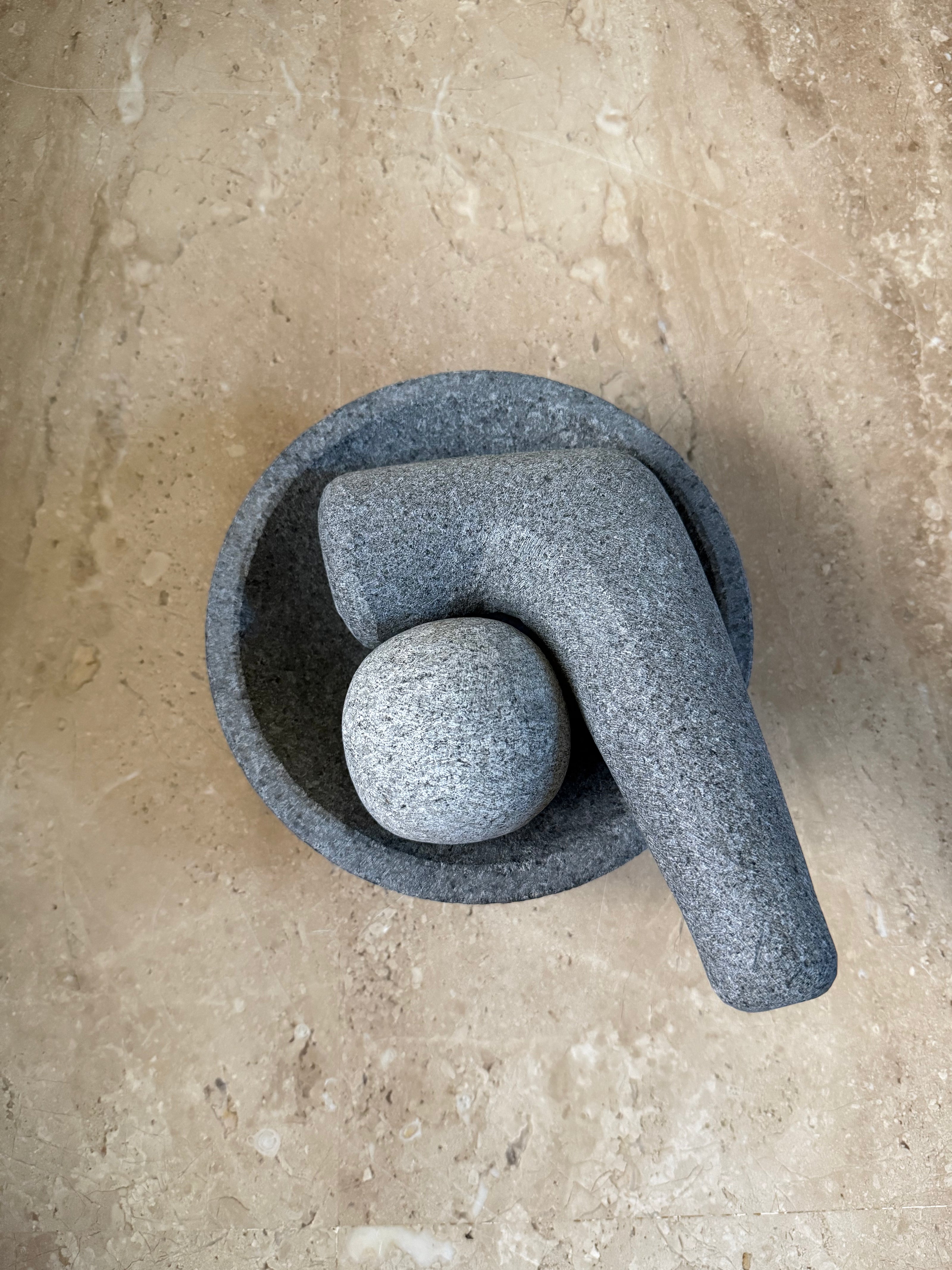 Idikal with 2 handle (7 shape handle and ball handle) - Unpolished Granite