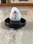 Ganesh marble engraving with jet black granite stand (Assorted size)