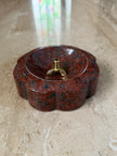 Bloom stone diya - Ruby Red Granite