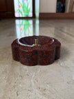 Bloom stone diya - Ruby Red Granite