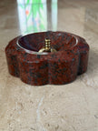 Bloom stone diya - Ruby Red Granite