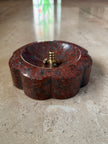 Bloom stone diya - Ruby Red Granite