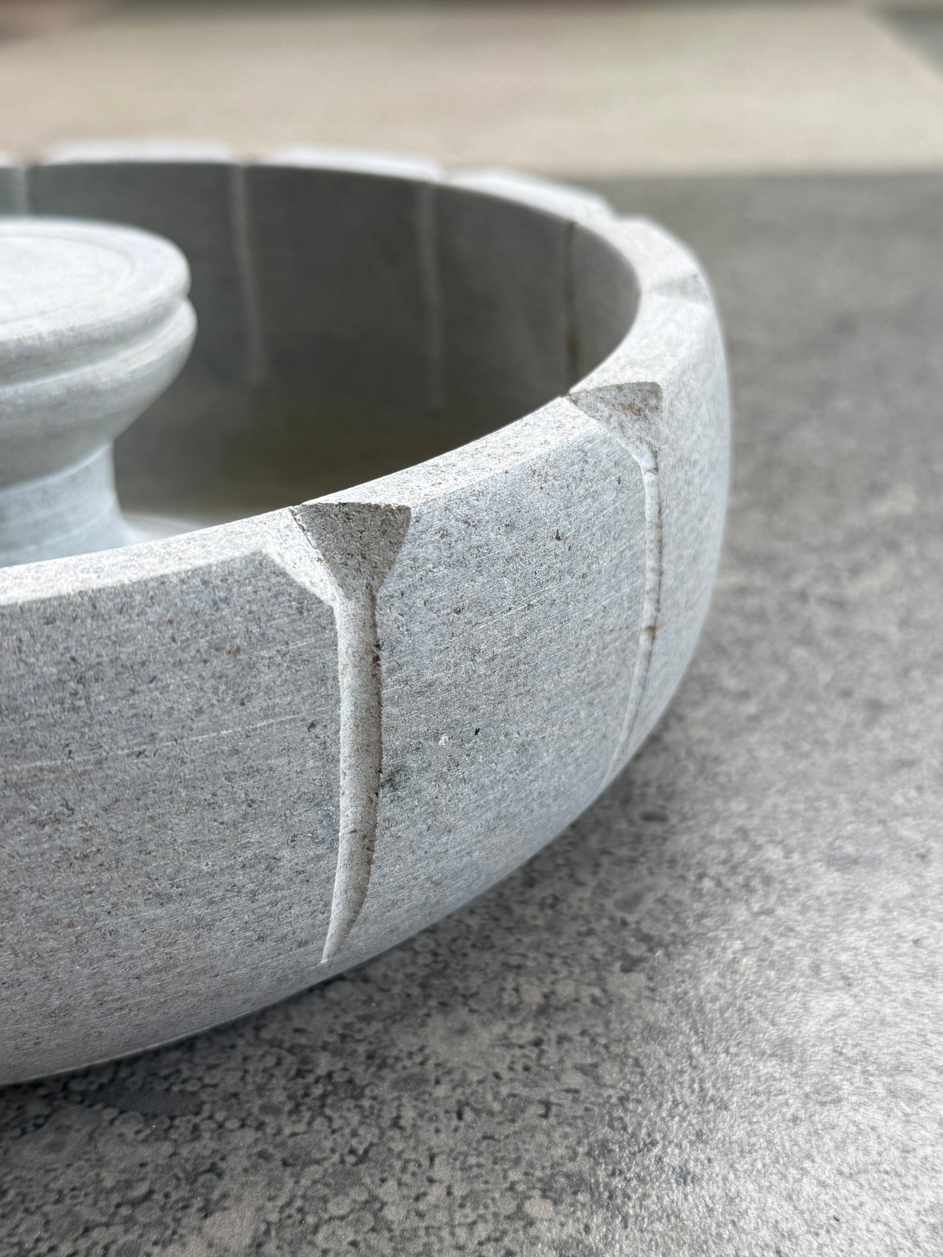 Vastu Bowl (10 inch diameter) - Soap stone with outer carving