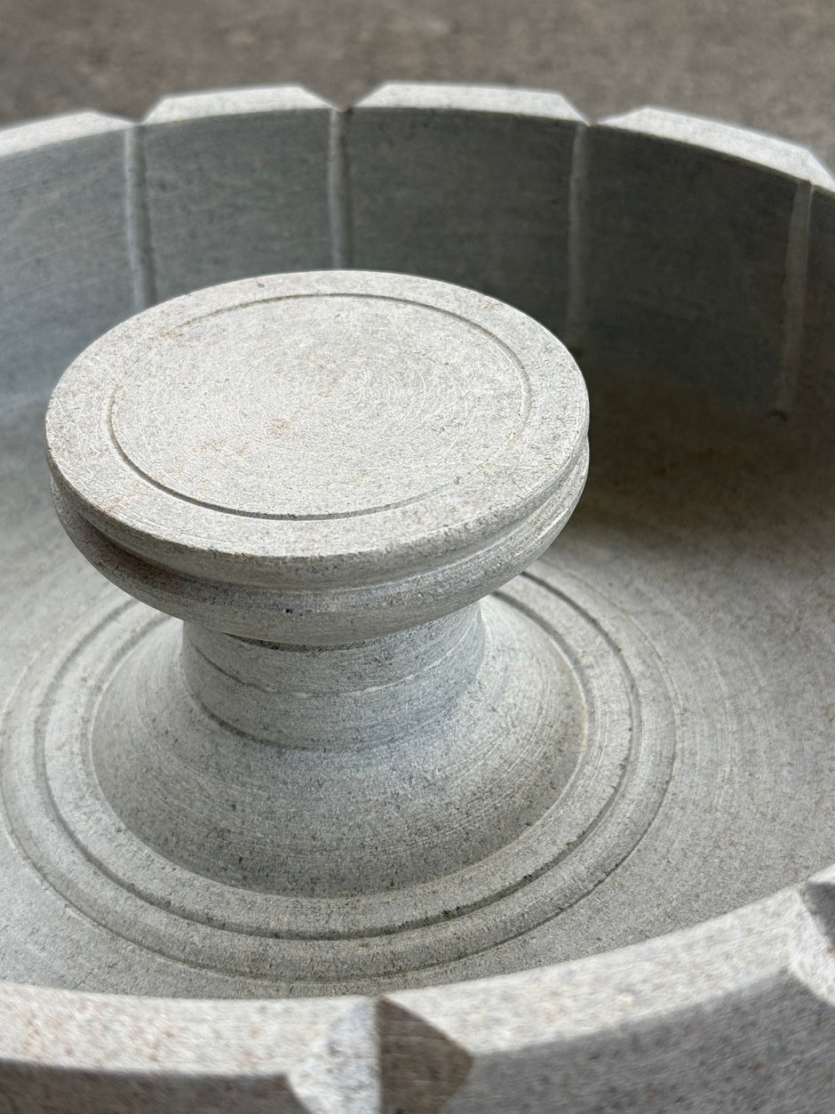 Vastu Bowl (10 inch diameter) - Soap stone with outer carving
