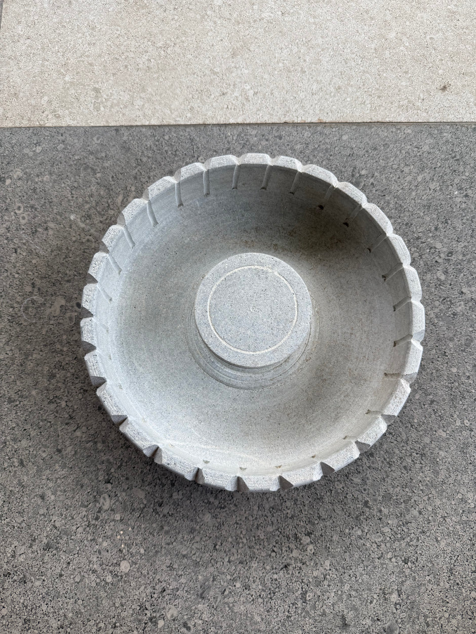 Vastu Bowl (10 inch diameter) - Soap stone with outer carving