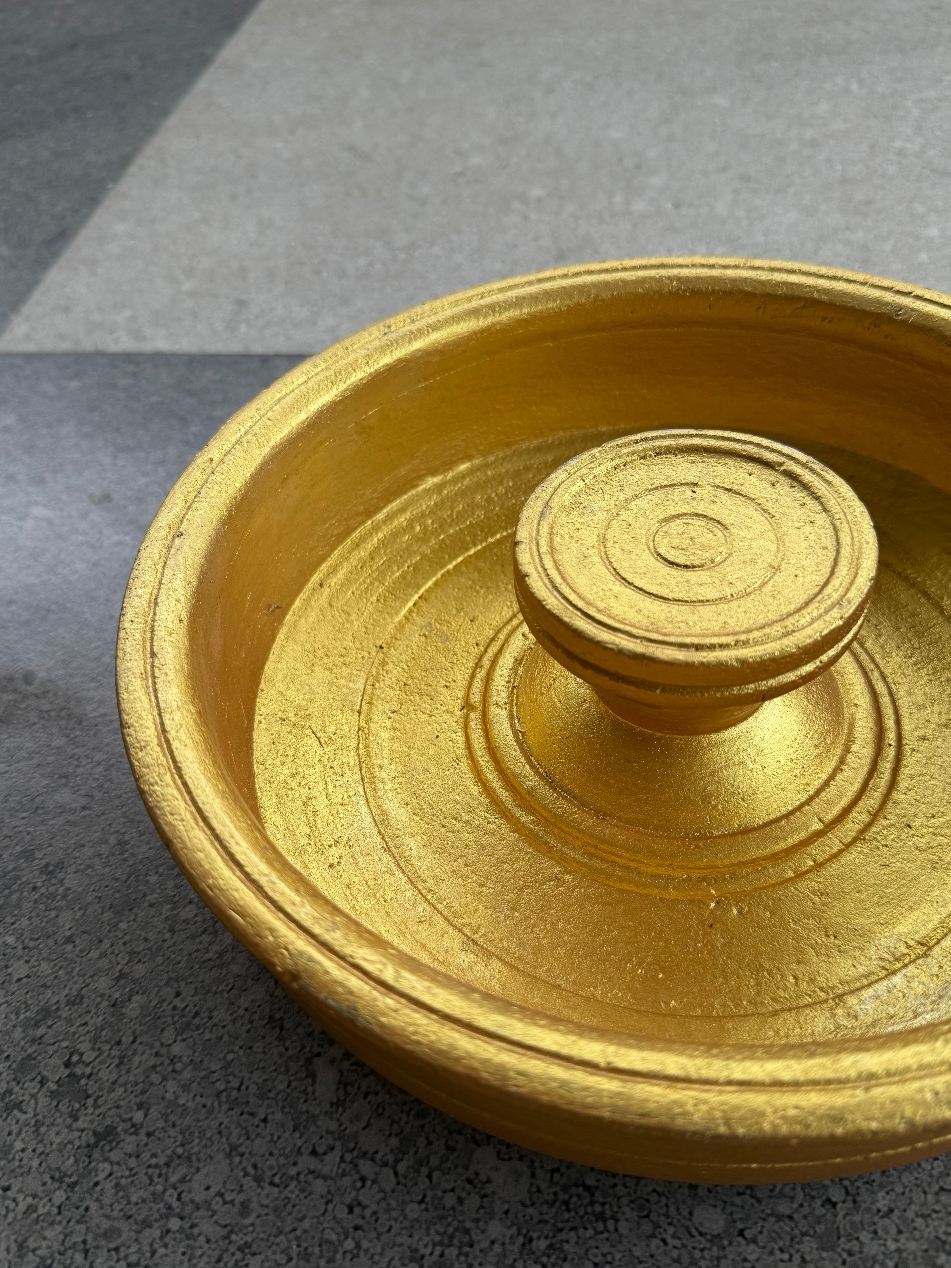Vastu Bowl (10 inch diameter)- Soap stone with Gold coating