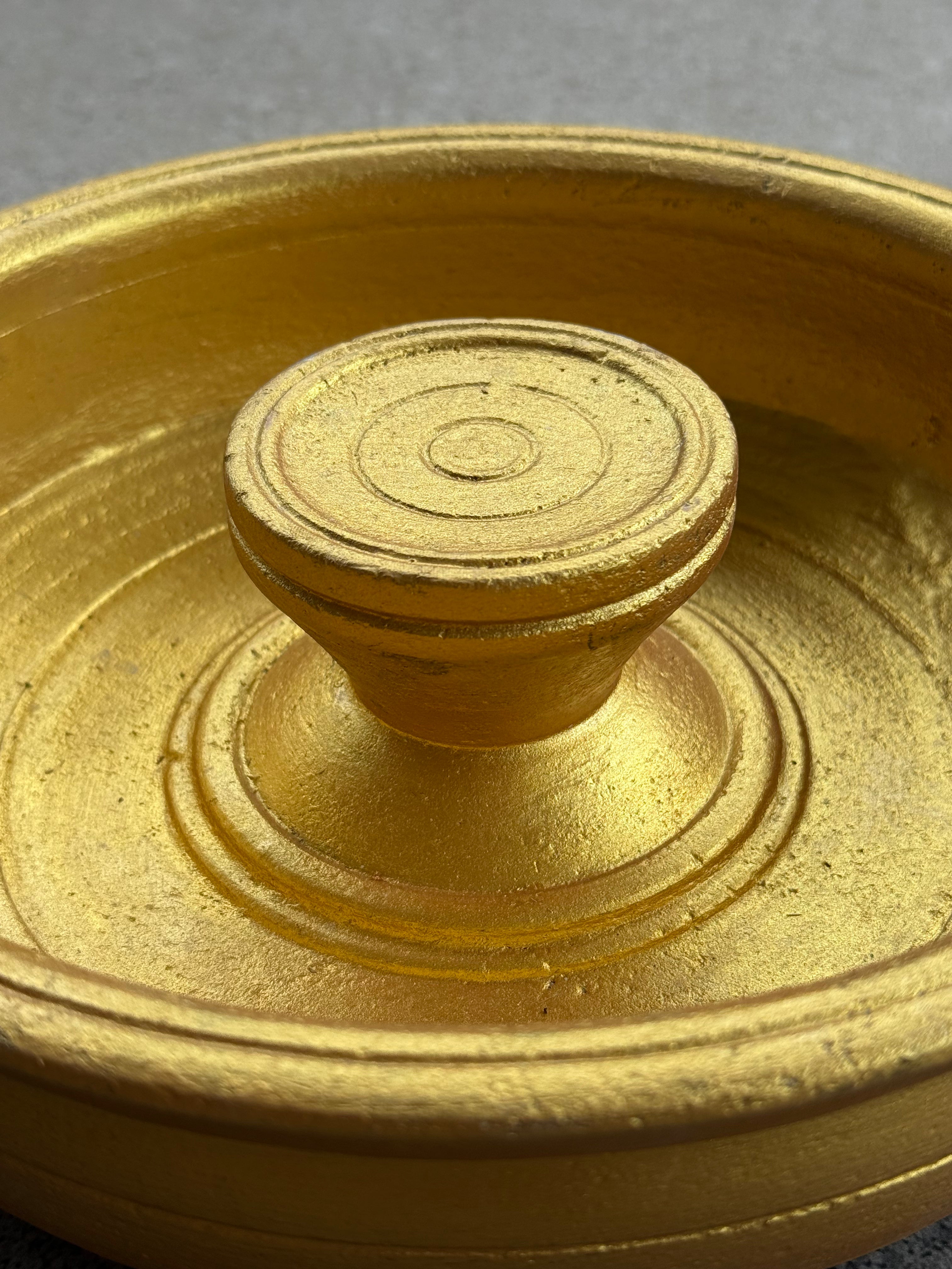 Vastu Bowl (10 inch diameter)- Soap stone with Gold coating
