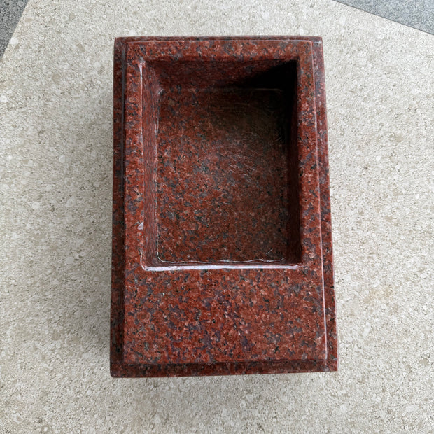 Vasthu Bowl (Square) - Ruby Red Granite