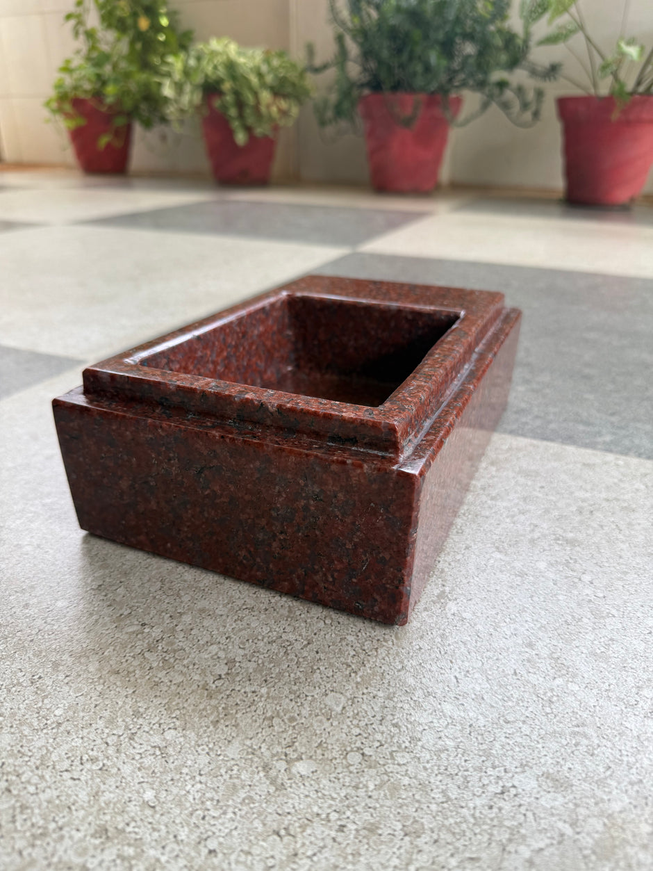 Vasthu Bowl (Square) - Ruby Red Granite