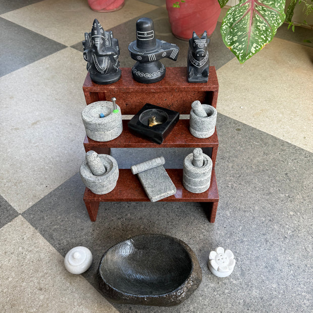 Golu set - lakshmi red granite
