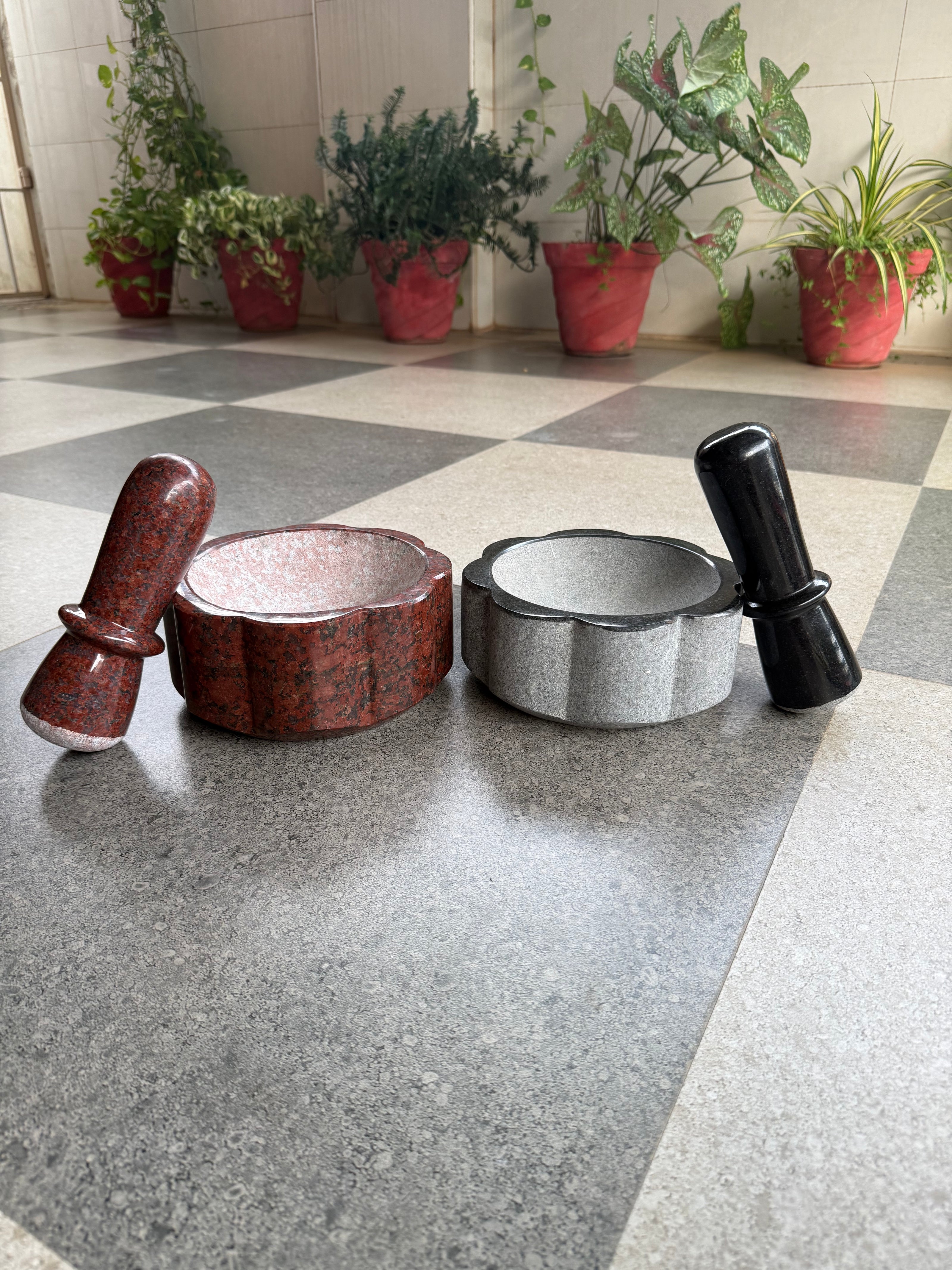 Bloom stone mortar and pestle (idikal)
