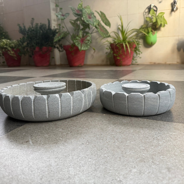 Vastu Bowl - Soap stone with outer carving