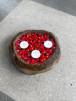 Vastu bowl (with 3 candles)- River Stone bowl (assorted size)