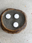 Vastu bowl (with 3 candles)- River Stone bowl (assorted size)