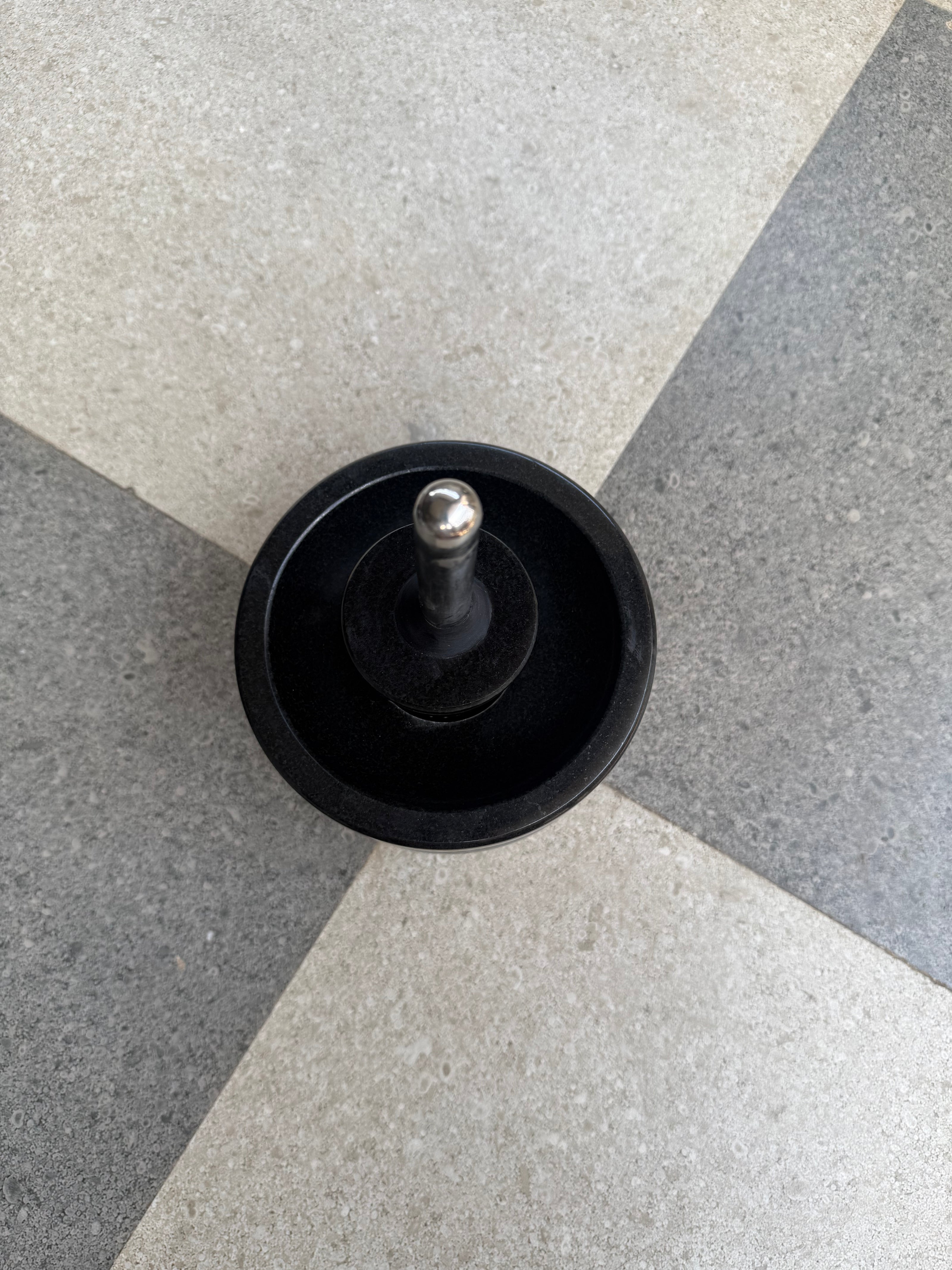 Attu Kal Polished Steel Handle (Grinding Stone)