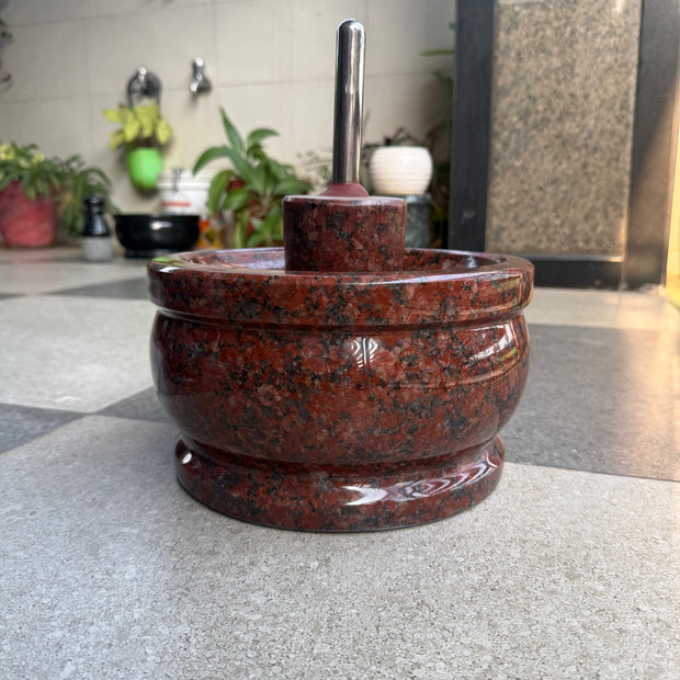 Attu Kal Polished Steel Handle (Grinding Stone)
