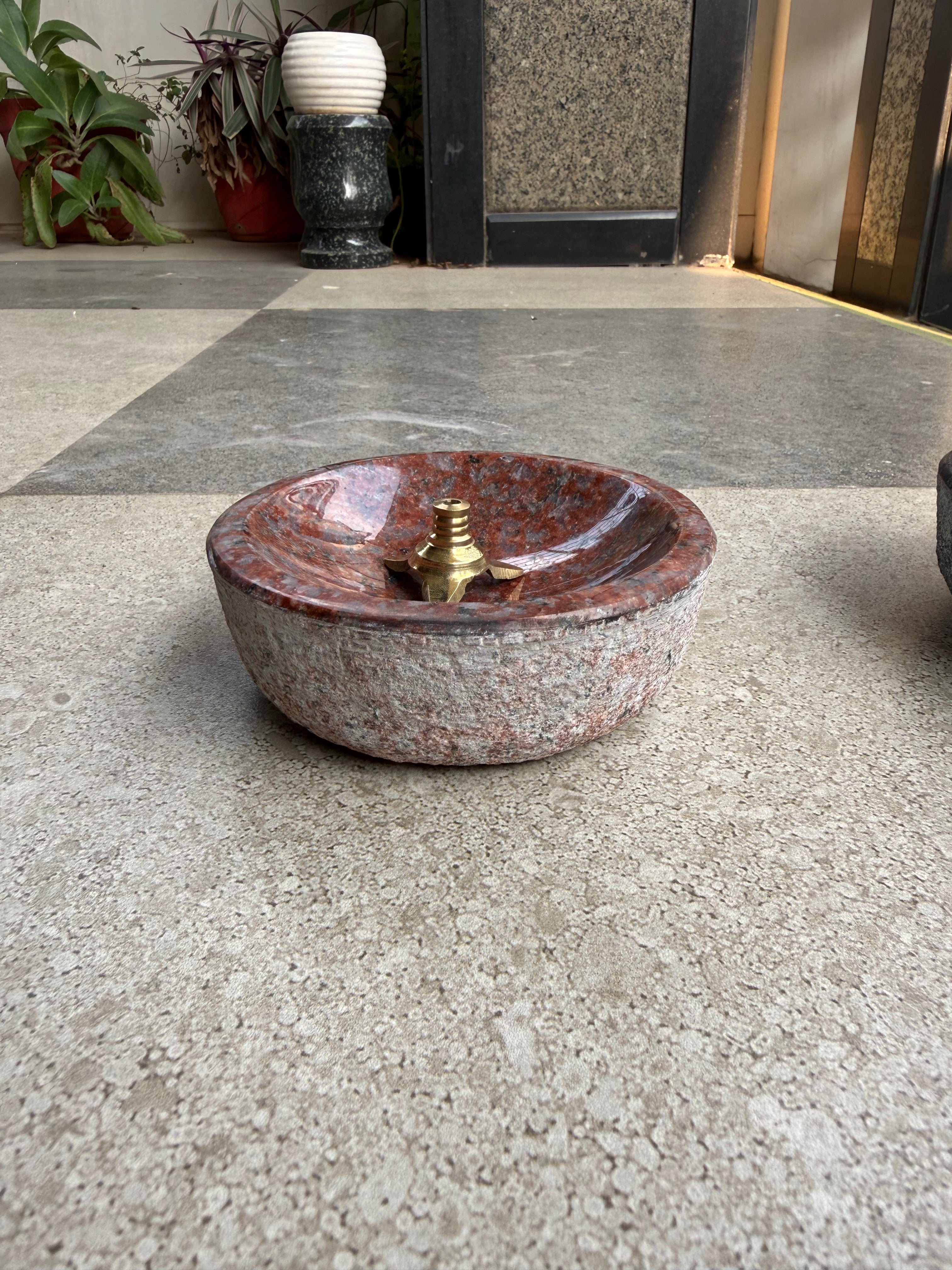 DIYA - 5 inch round rough outside, polished inside