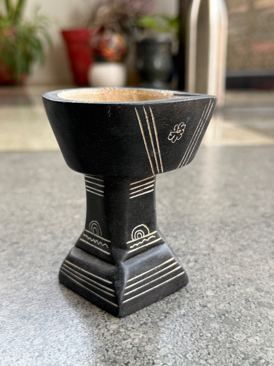 Diya (inbuilt stand) - soap stone
