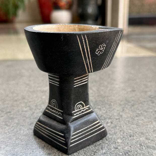 Diya (inbuilt stand) - soap stone