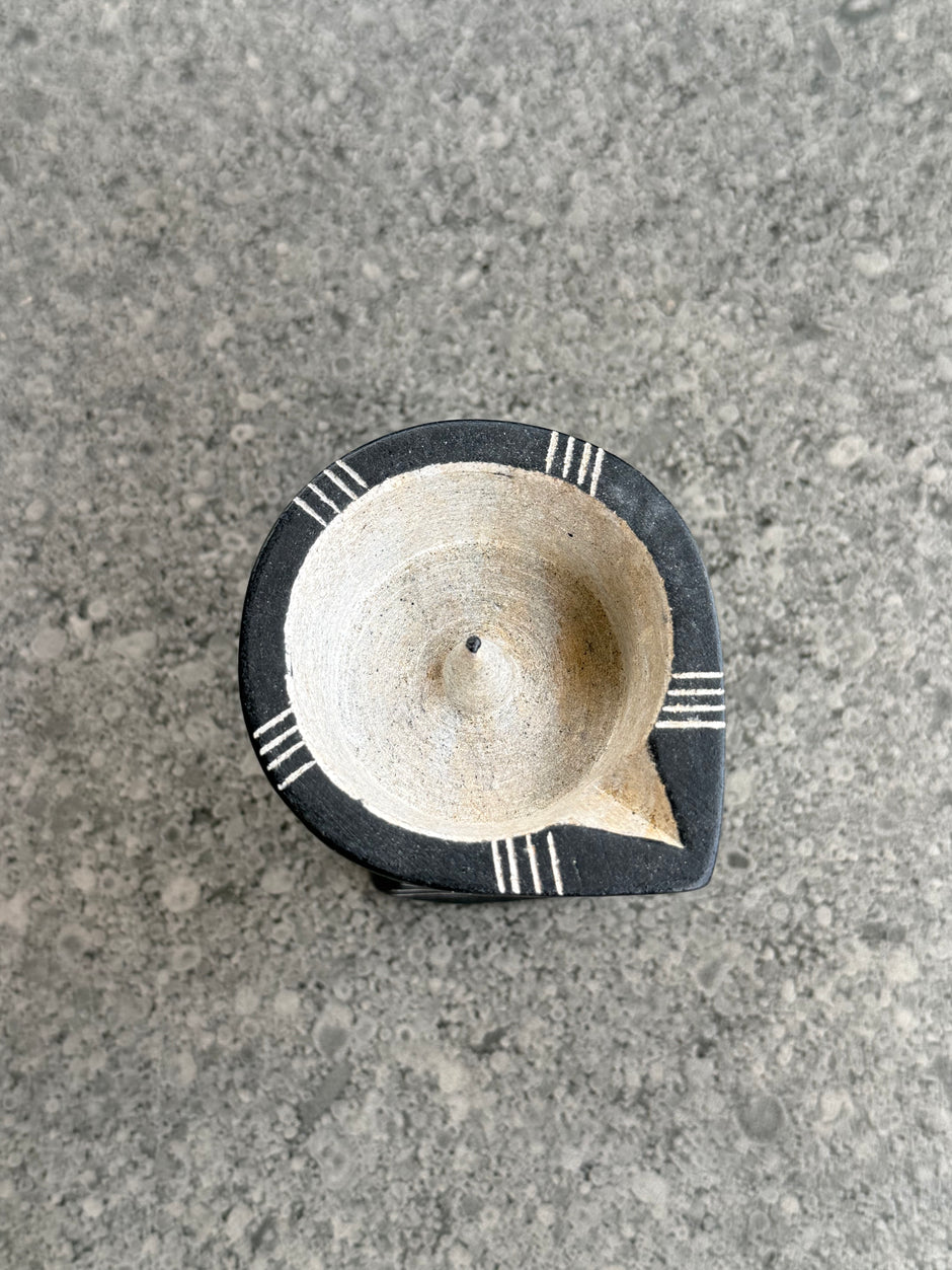 Diya (inbuilt stand) - soap stone
