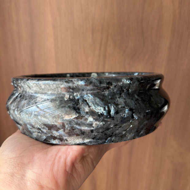 Vastu bowl - Blue Pearl (Shining rare granite)