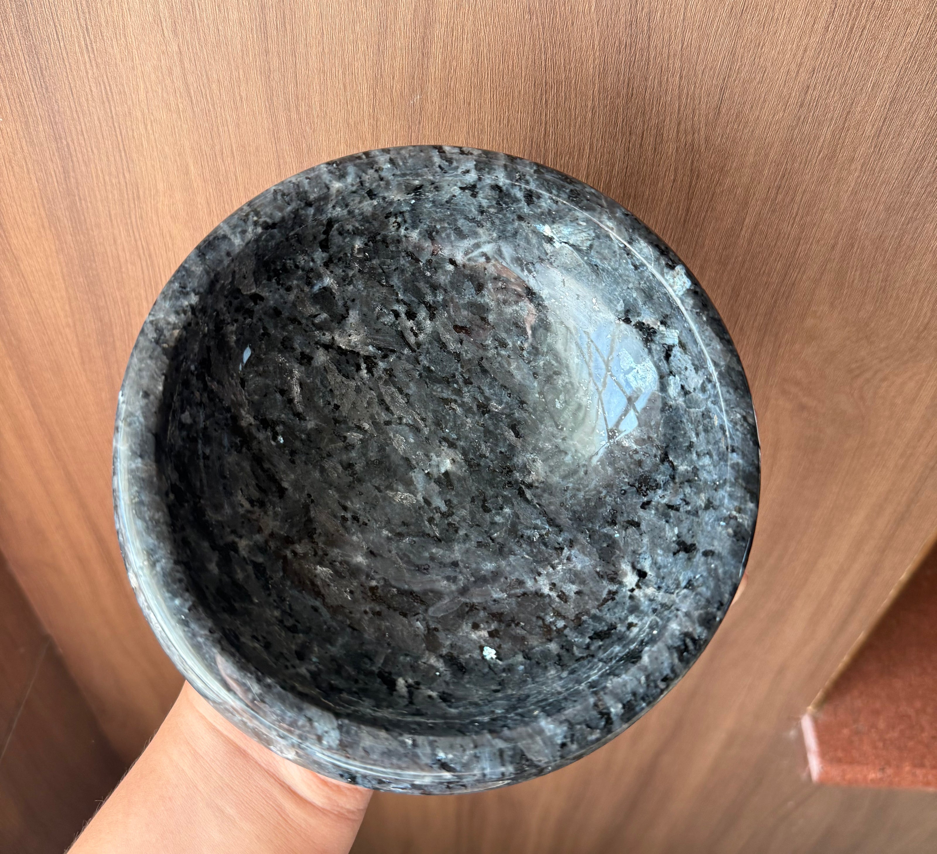 Vastu bowl - Blue Pearl (Shining rare granite)