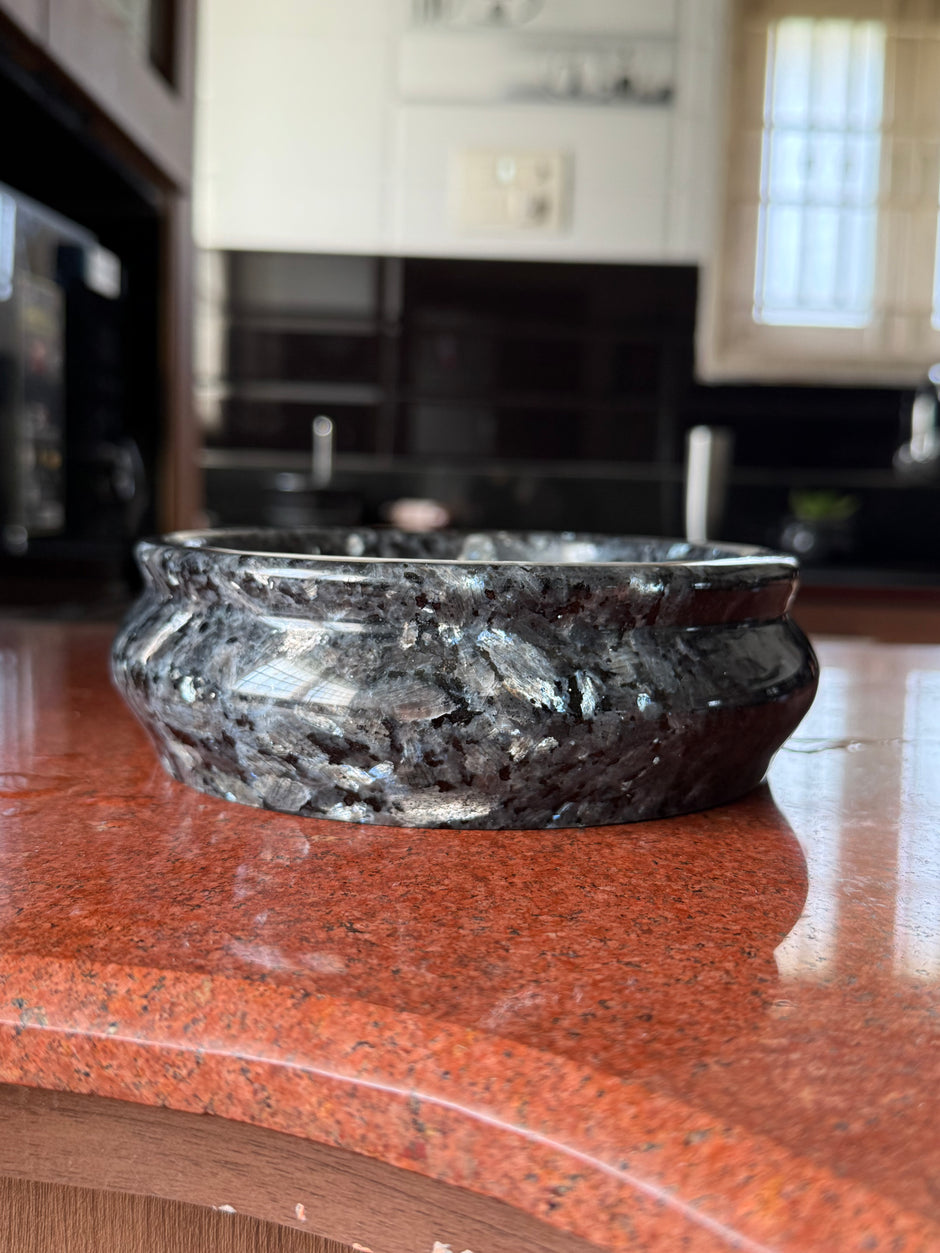 Vastu bowl - Blue Pearl (Shining rare granite)