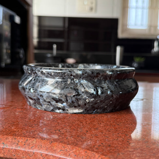 Vastu bowl - Blue Pearl (Shining rare granite)