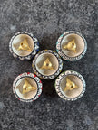 Karungal vastu bowl with 5 diya & wick holder