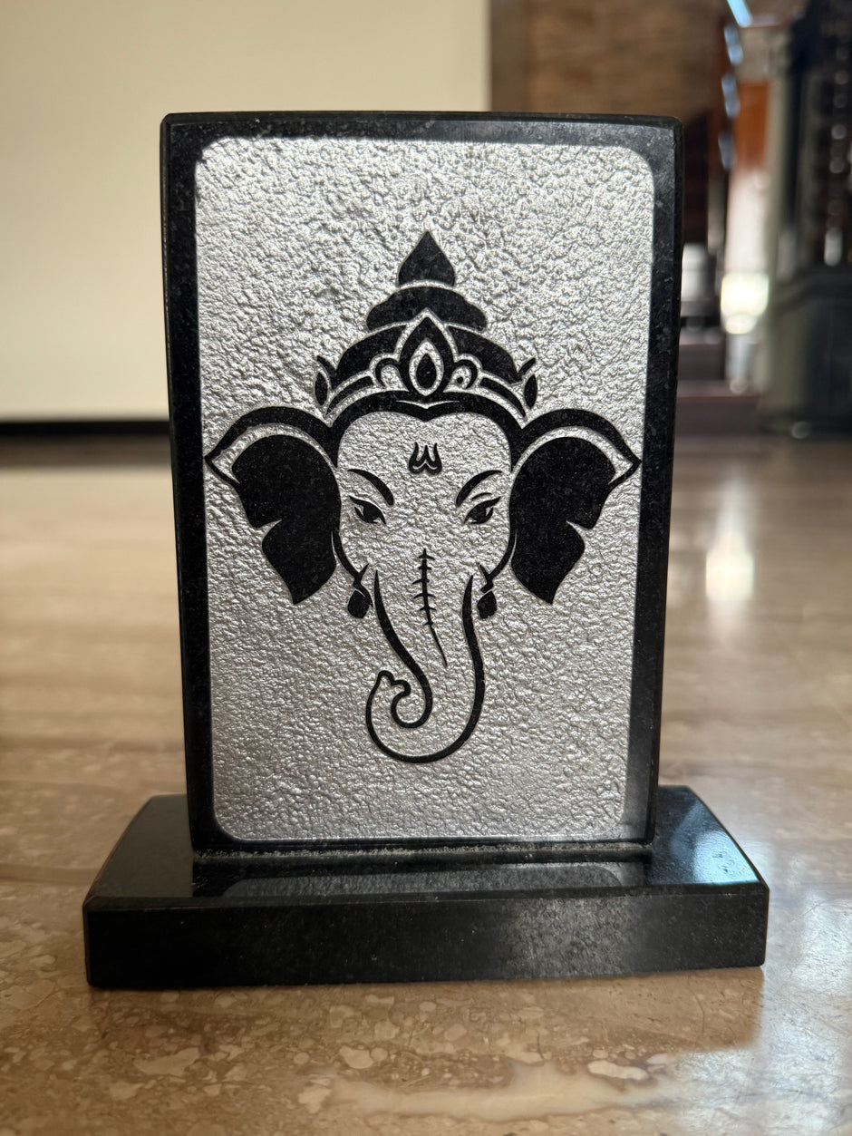 God idol frame (polished granite) - Lord Ganesha